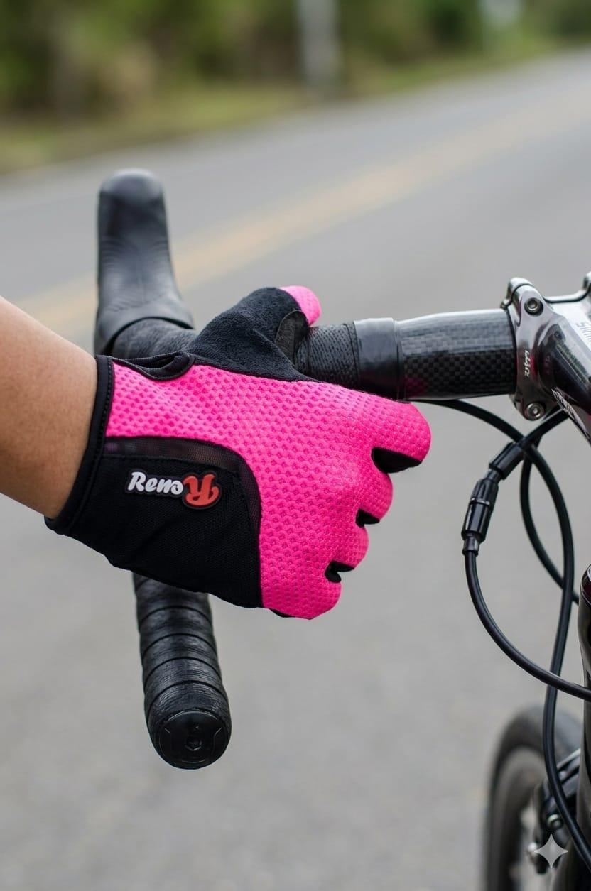 GUANTES ROSAS PARA CICLISTA