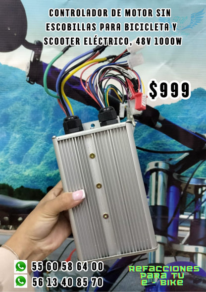 Controlador de Motor sin Escobillas para Bicicleta y Scooter Eléctrico, 48V 1000W