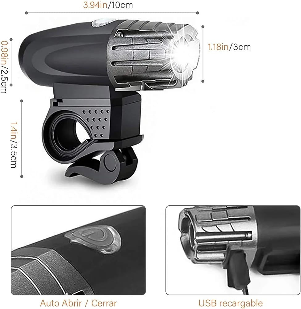 LUZ DELANTERA - 4 FUNCIONES - CARGA USB  -B1239