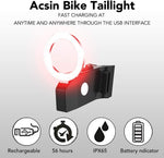 Luz trasera para bicicleta circulo, ultra brillante, 5 modos, 10 lúmenes, LED, recargable por USB, , impermeable,...