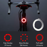 Luz trasera para bicicleta circulo, ultra brillante, 5 modos, 10 lúmenes, LED, recargable por USB, , impermeable,...