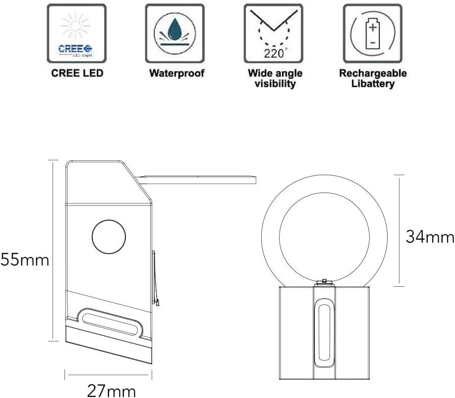 Luz trasera para bicicleta circulo, ultra brillante, 5 modos, 10 lúmenes, LED, recargable por USB, , impermeable,...
