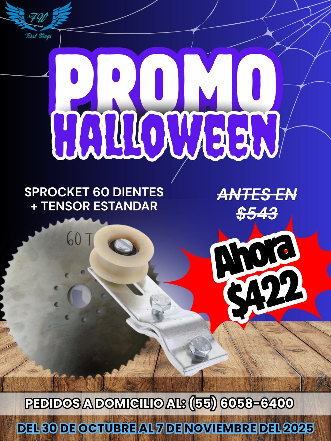 SPROCK 60 DIENTES MAS TENSOR ORIGINAL
