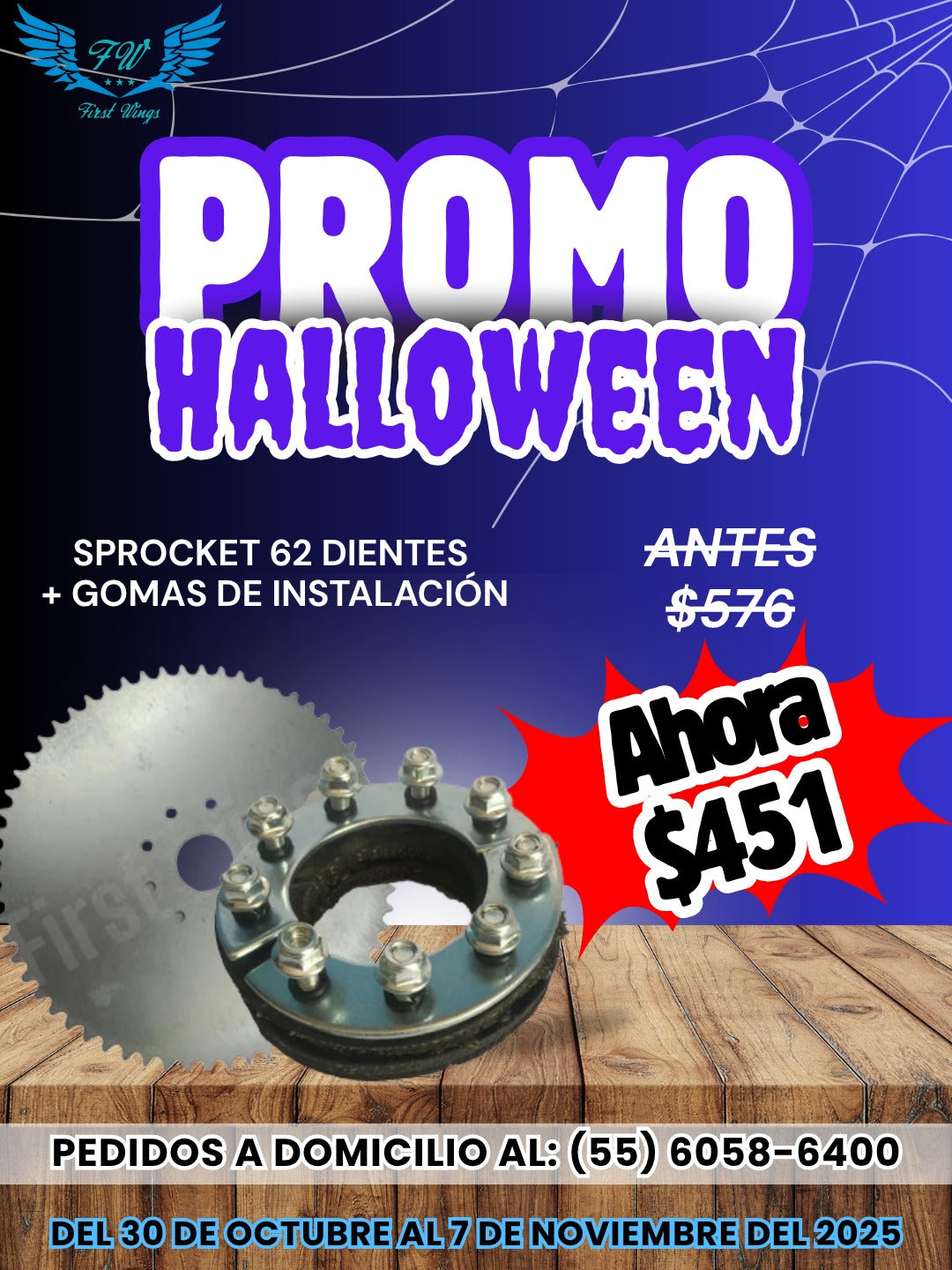 SPROCK 62 DIENTES MAS GOMAS DE INSTALCIÓN