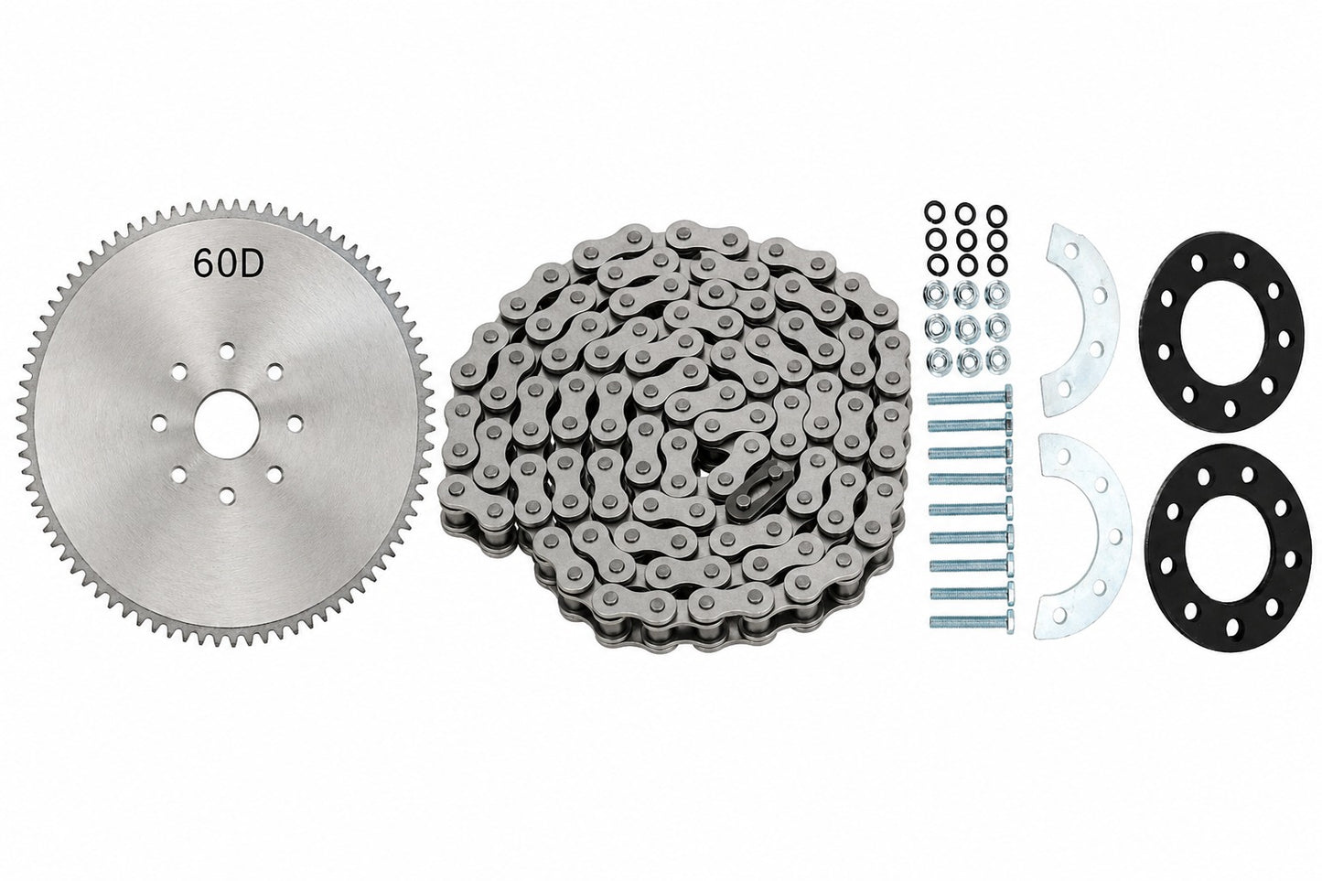 Kit Bicimoto: Sprock 60 Dientes + Cadena Paso 415 + Gomas Estrella Motor 80cc