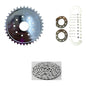 Kit Bicimoto: Cadena Paso 415 + Gomas Estrella Motor 80cc + Estrella 36 Dientes