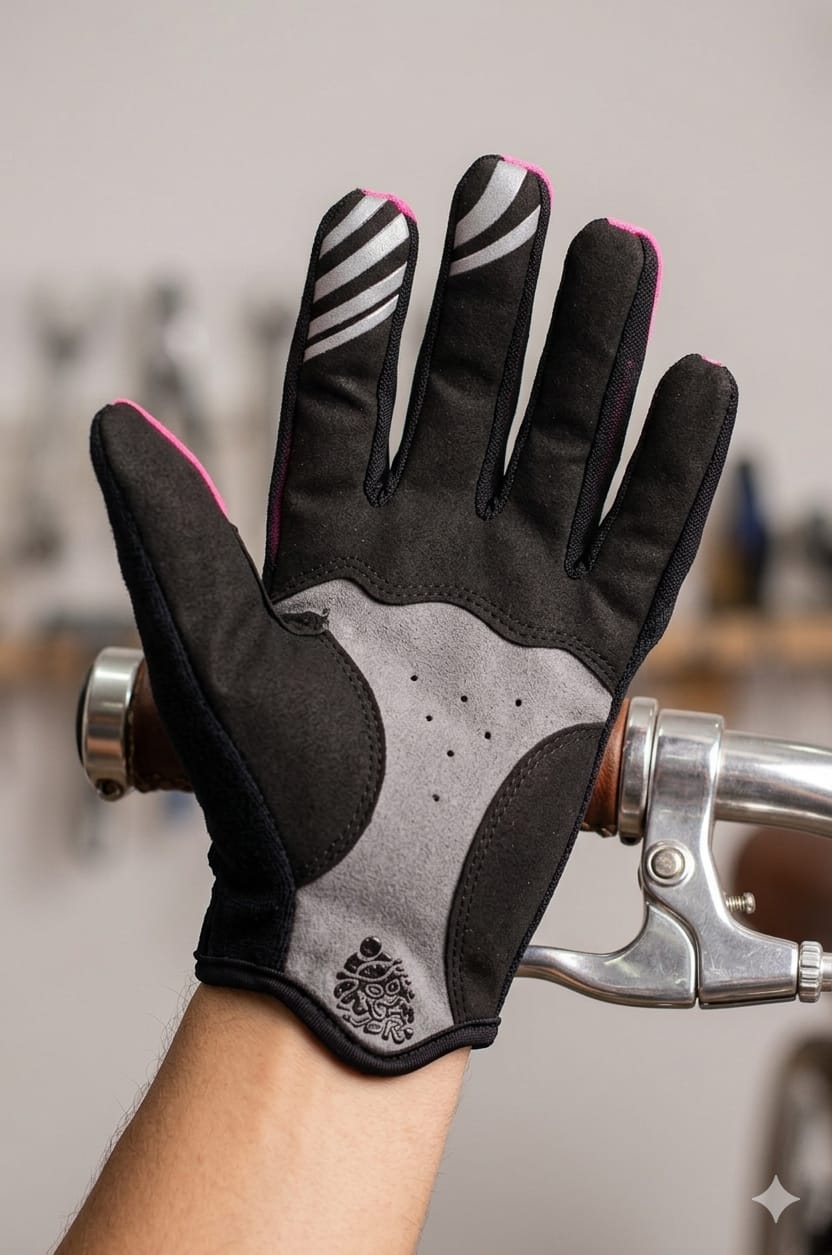 GUANTES ROSAS  PARA CICLISTA