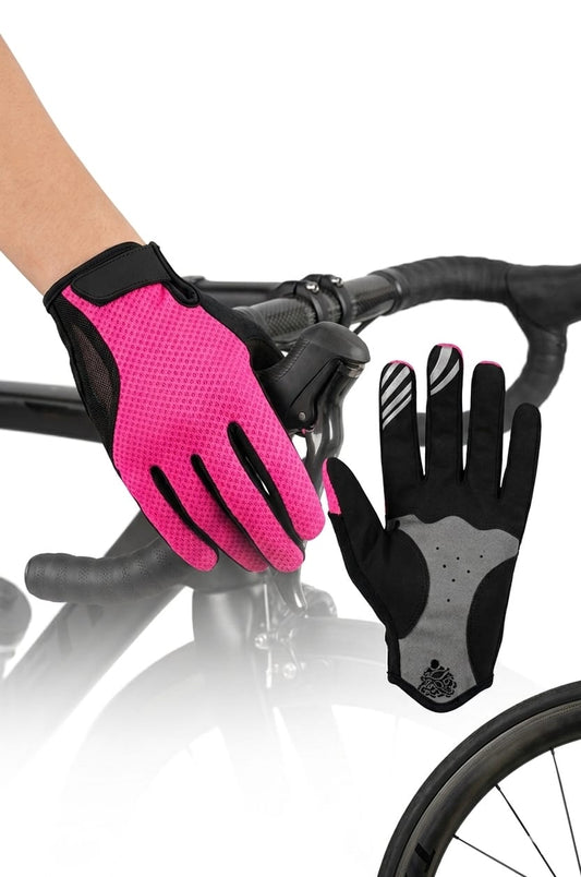 GUANTES ROSAS  PARA CICLISTA