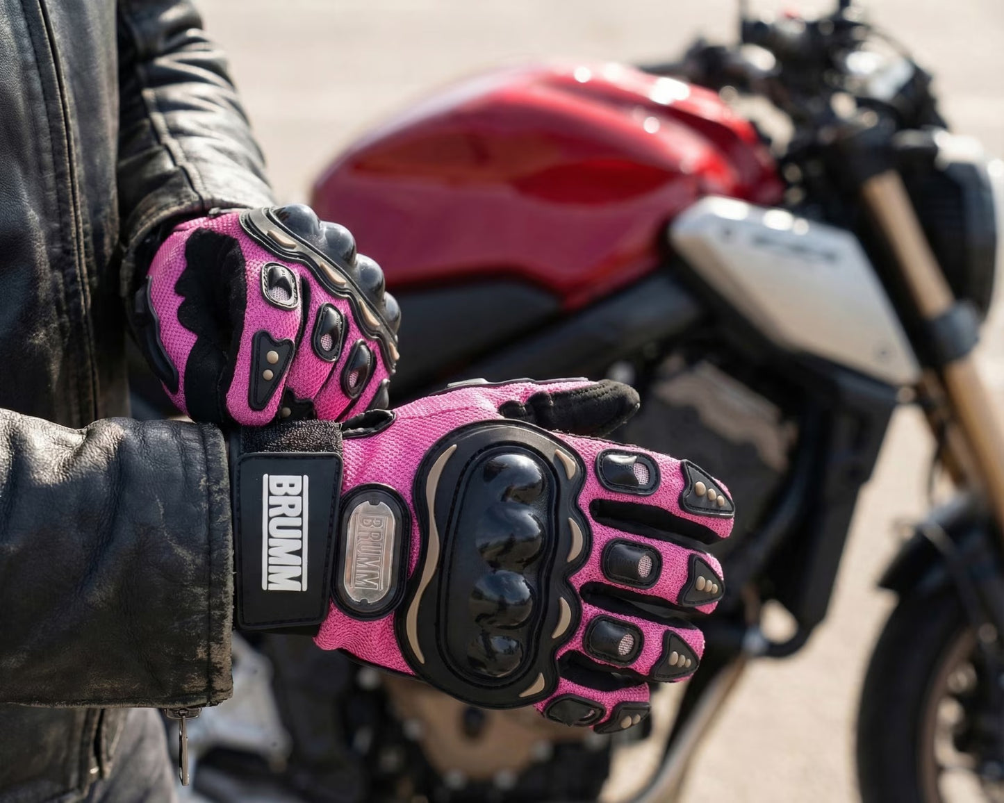 GUANTES MAGENTA MOTOCICLISTA
