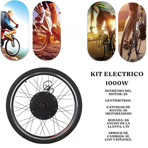 Kit Bicicleta Electrica 1000w 48v Rin 26 Display Led