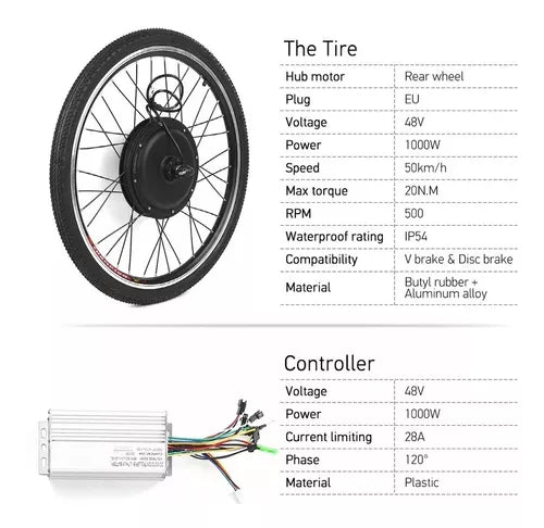 Kit Bicicleta Electrica 1000w 48v Rin 26 Display Led