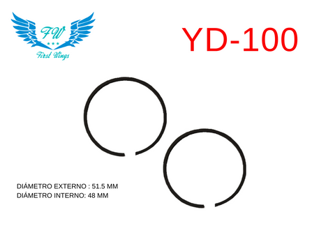 Anillos para Motor YD100, Refacción para Bicimoto